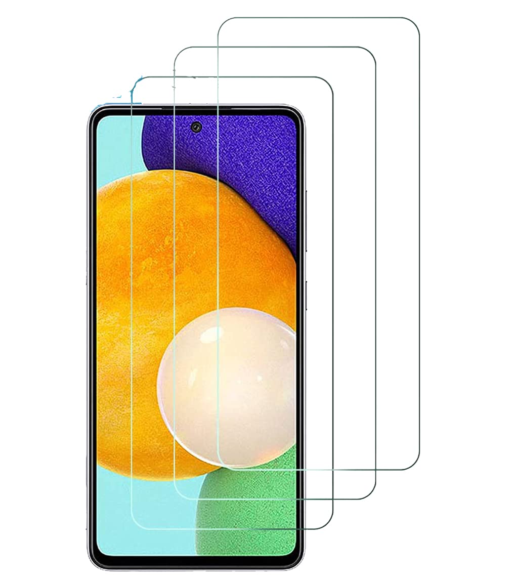 FJCases(3 Pack) Anti-Stratch Case-Friendly Clear Tempered Glass Screen Protector for Samsung Galaxy A52 5G