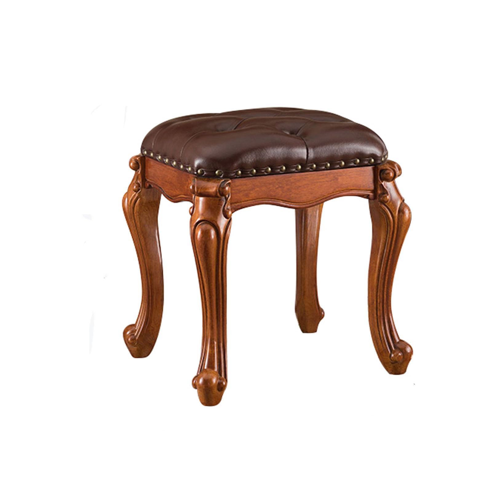 DEBJGO Vintage Ottoman Cherry Leather Footrest
