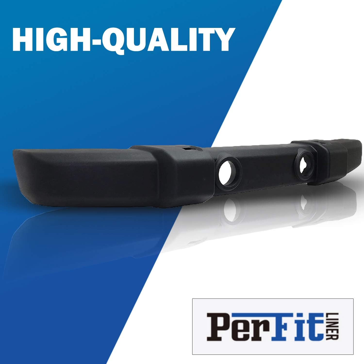 Perfit Liner Front Dark Gray Bumper Cover With Fog Light Holes Tow Hook Holes Compatible With 2007-2018 Jeep Wrangler JK CH1000900 1FN67RXFAA