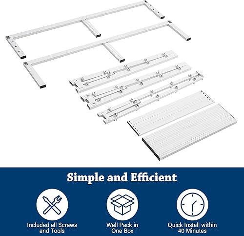 Miniatura 9 de LUSIMO Marco de cama Queen de 14 pulgadas con almacenamiento, plataforma de metal alta resistente con listones de acero, no necesita somier, sin