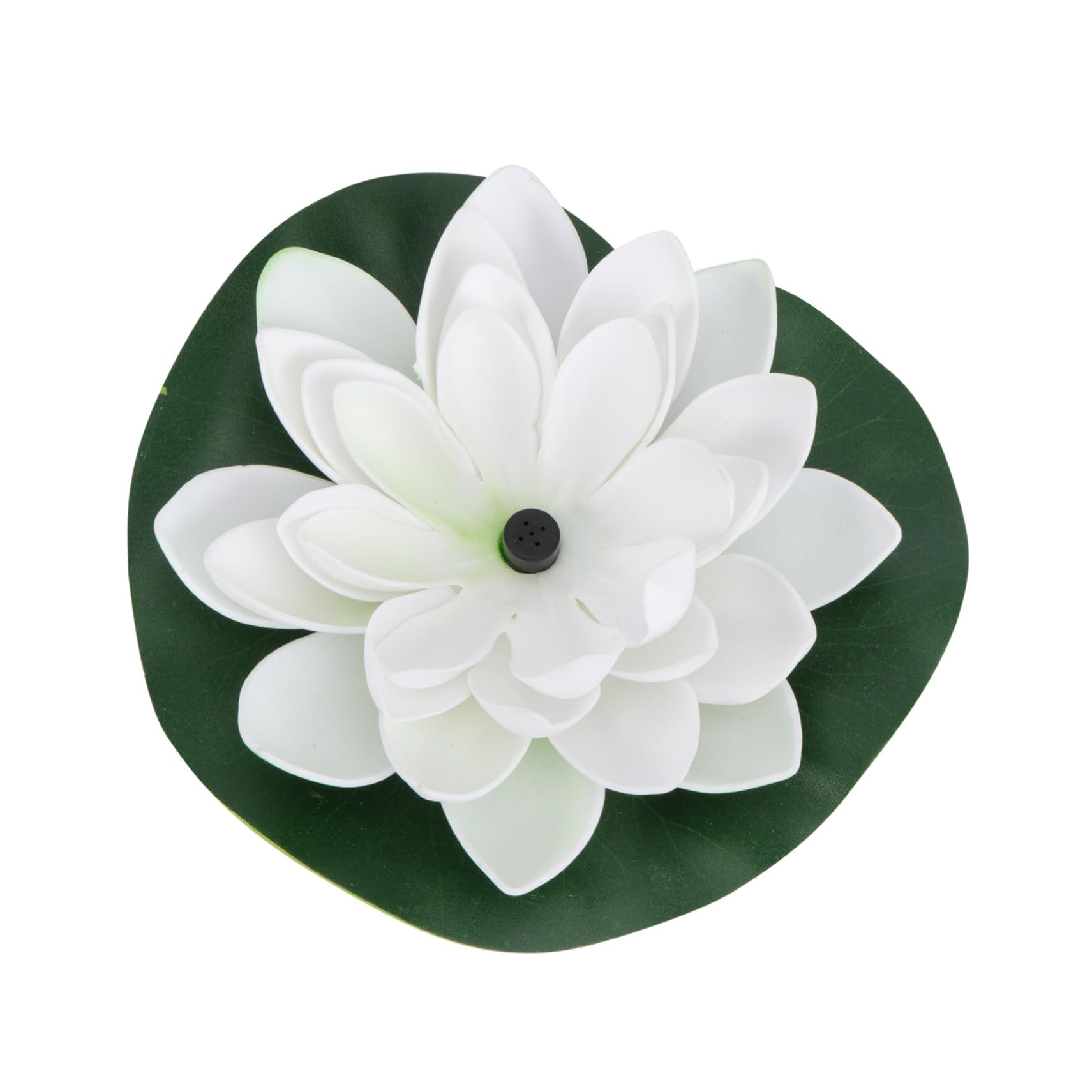 Fontaine solaire 180l/h de forme lotus blanc en plastique pour décoration de jardin