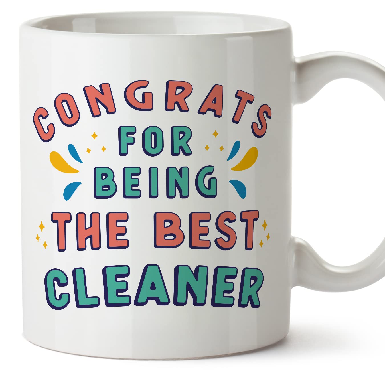 MUGFFINS Cleaner Mug - in English - Congrats for Being The Best - Funny Gift for Colleagues - Ceramic 11oz Mug