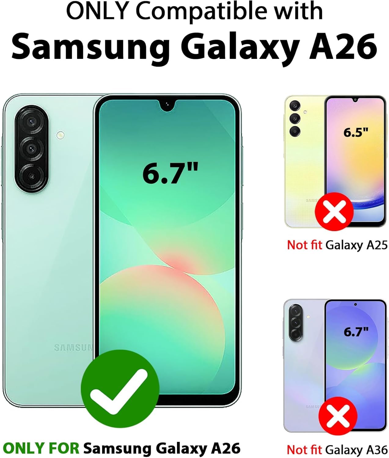 LeYi Cover Magnetica per Samsung A26 5G con 2 Pezzi Vetro Temperato, Custodia per Galaxy A 26 Traslucida Opaca Anti-Impronte Resistente ai Graffi Paraurti in TPU Antiurto Protettiva Case, Viola
