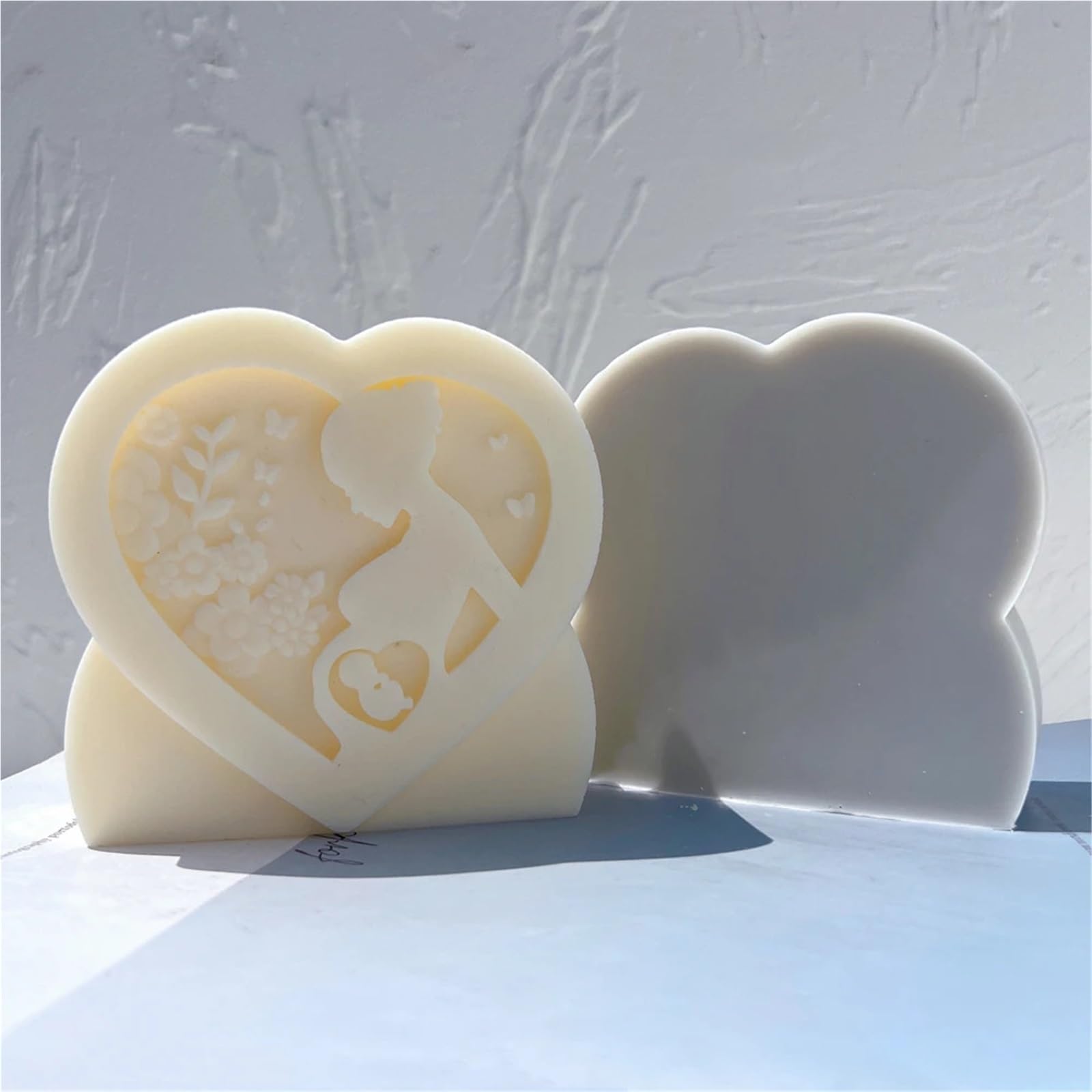 Moldes for velas en forma de corazón, estatuilla, molde silicona for madre embarazada, decoración del hogar, cera for mamá para Velas
