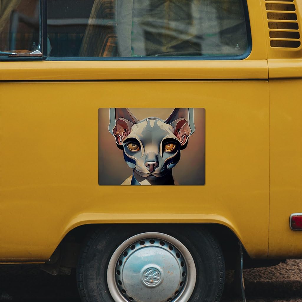 Colorful Cat Car Magnet 2 PCS - Unique Car Magnet - Art Sticker