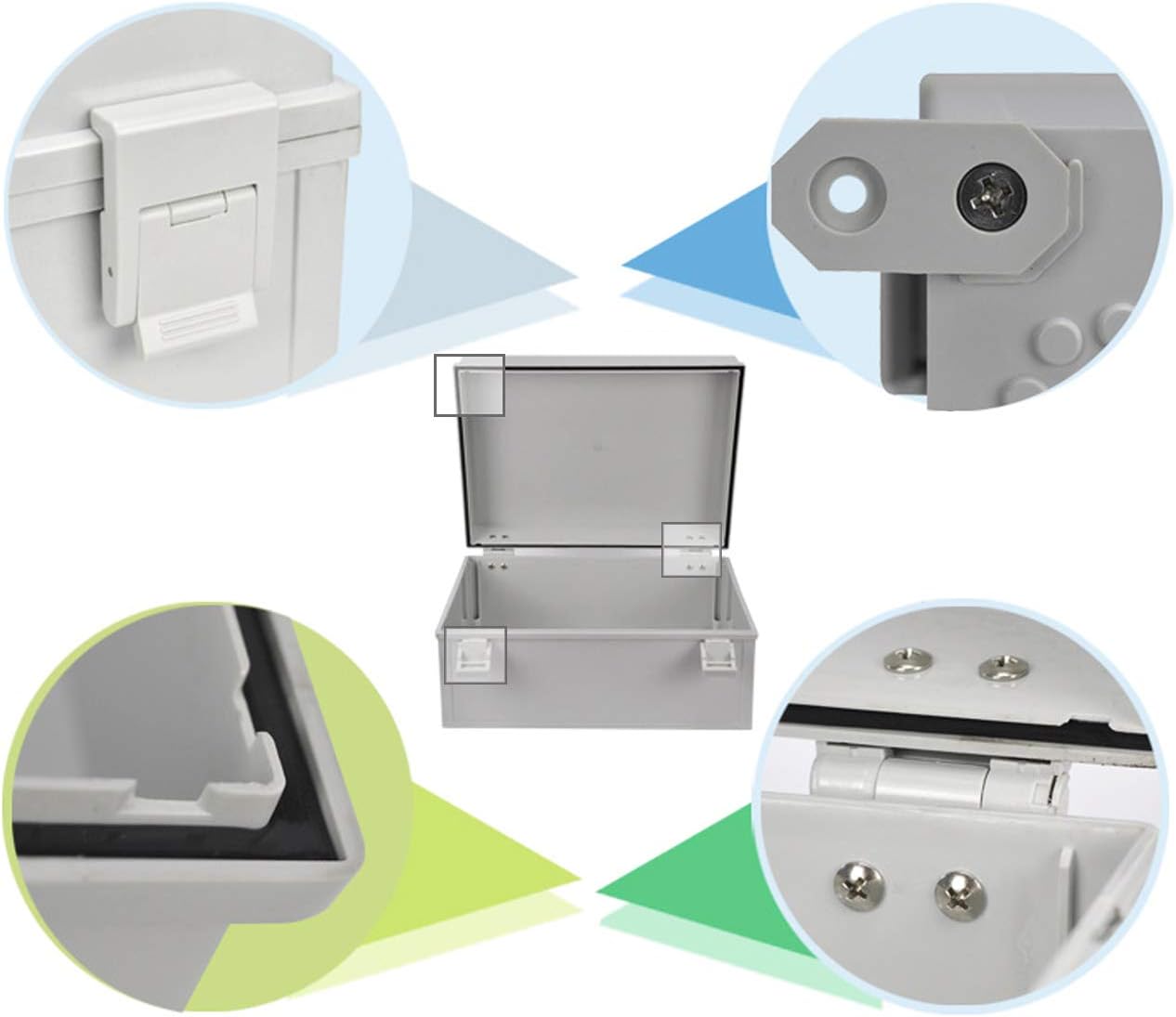 Ogrmar ABS Plastic Dustproof Waterproof IP65 Junction Box Universal Electrical Project Enclosure with Lock (11.8"x7.8"x6.3")