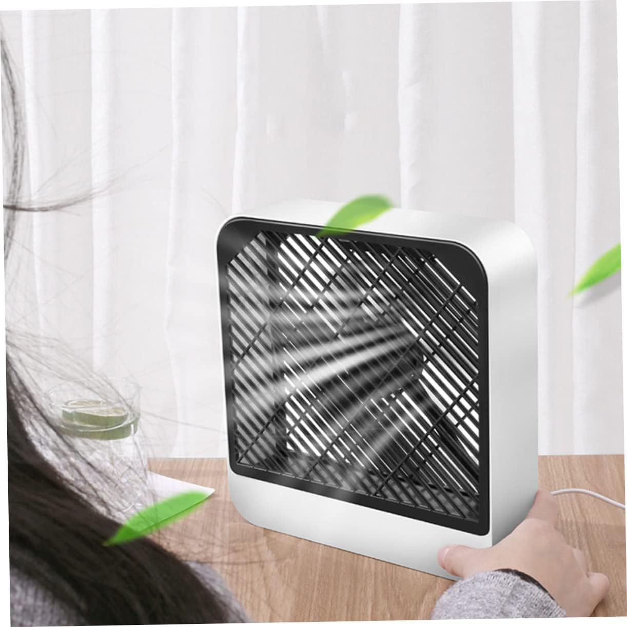 1Pc Desktop Mini Fan Quiet Dormitory Fan for Home and Office Summer Cooling Companion Aesthetic Design Healthy Material Comfortable Experience