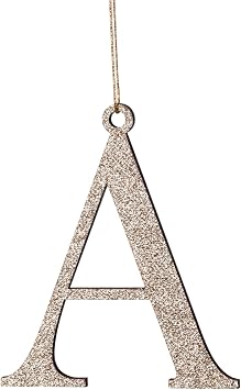 Gold Monogram Christmas Ornament,Personalized Initial Xmas Tree Ornament,Xmas Stocking TagLetter A