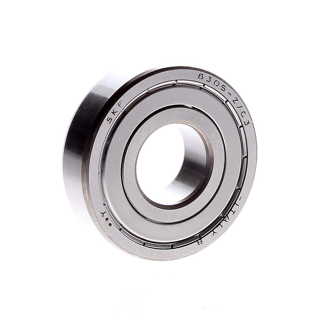 SKF 6305-Z-C3 17 MM Width, 25 MM ID, 62 OD, C3 Internal Clearance, Radial/DEEP Groove Ball Bearing - Round BORE, Single Shielded