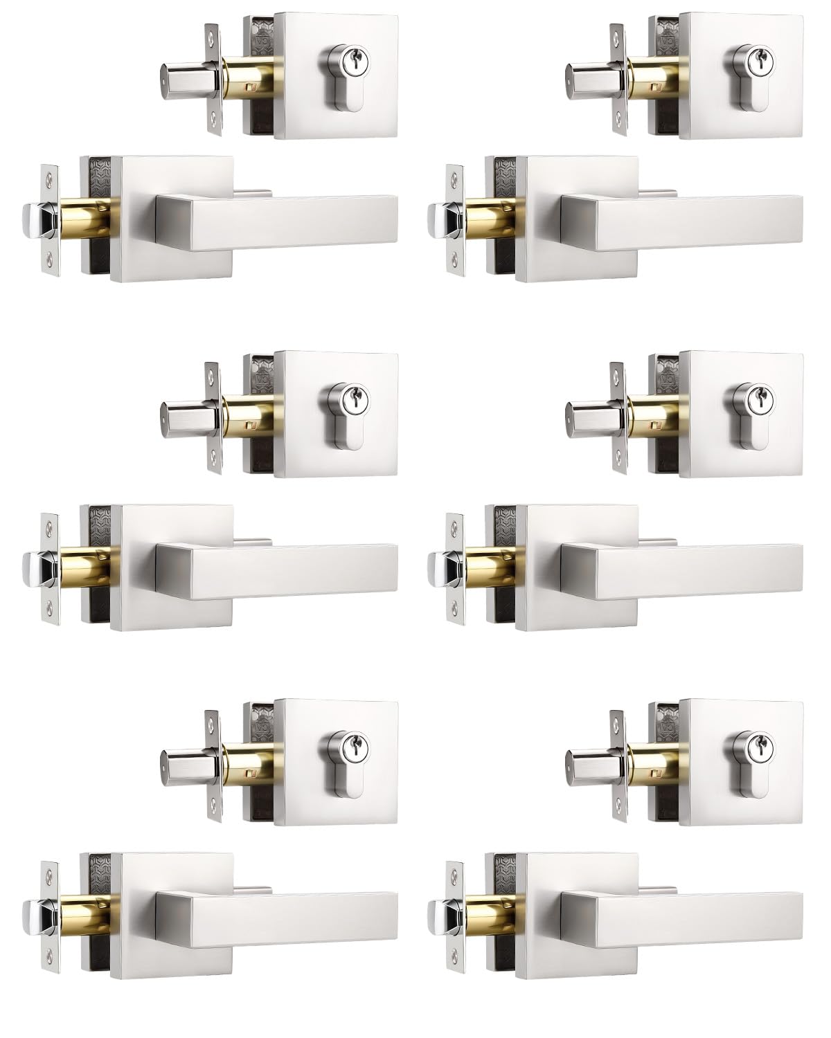 KNOBWELL Matte Black Door Knob & Deadbolt Set -16