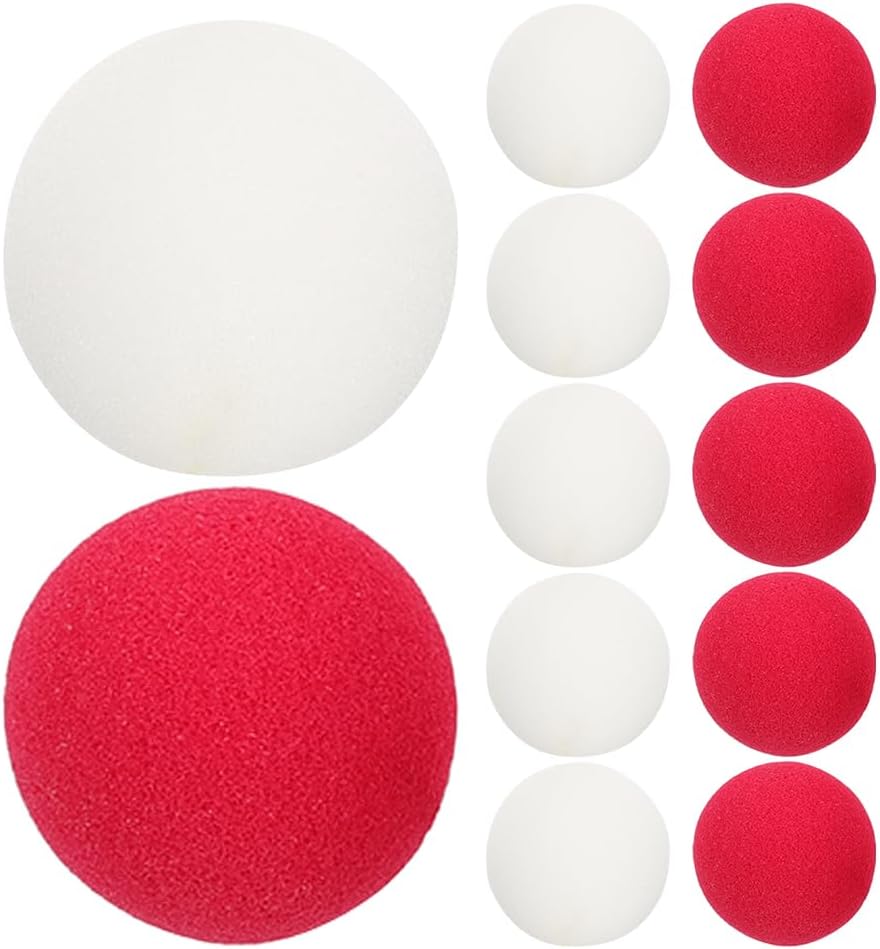 20 Pcs Foam Clown Nose: Red and White Sponge Cosplay Nose Clown Halloween Decorations for Halloween Party Circus Christmas