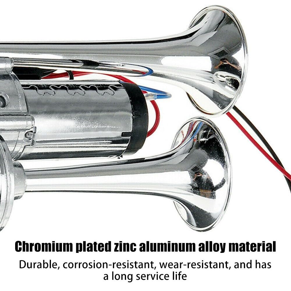 Klaxon à Air 12 V 150 DB Pour Camion, Kit De Klaxon à Air Double Trompette Super