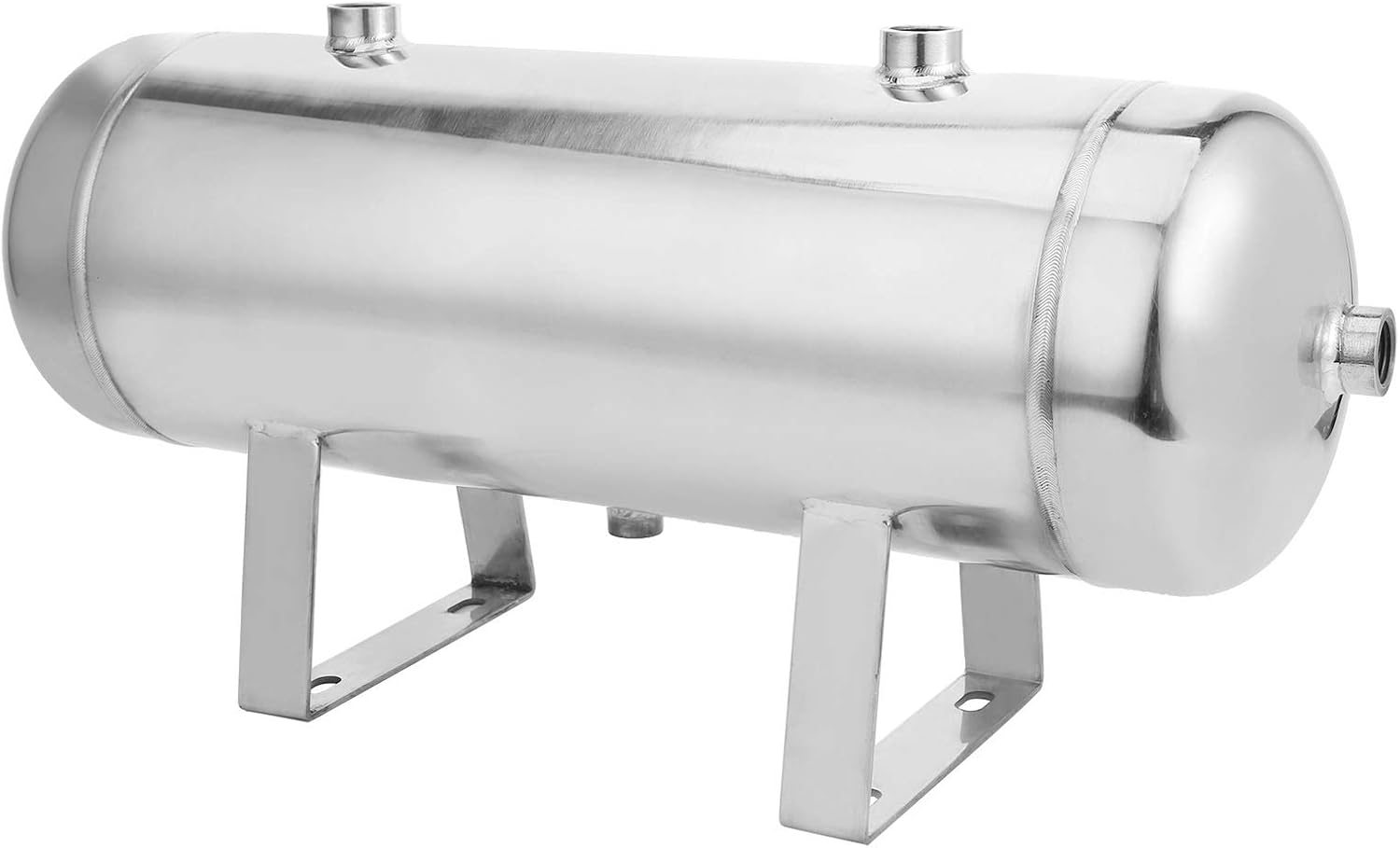 10L Stainless Steel Air Reservoir Tank, 5-Port 1.25MPa High Pressure, 304 Vertical Gas Storage 159mm Diameter for Automotive Air Storage
