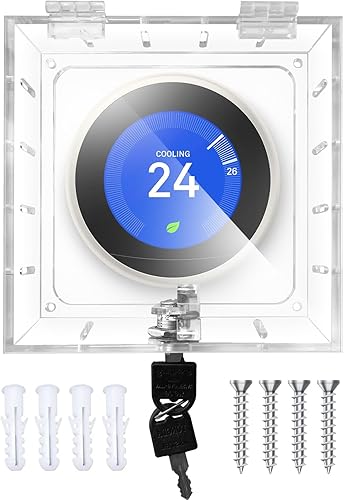 Caja de bloqueo de termostato con llave, cubierta universal para nido y todo tipo (4.72 x 4.53 x 1.97 pulgadas o menos)