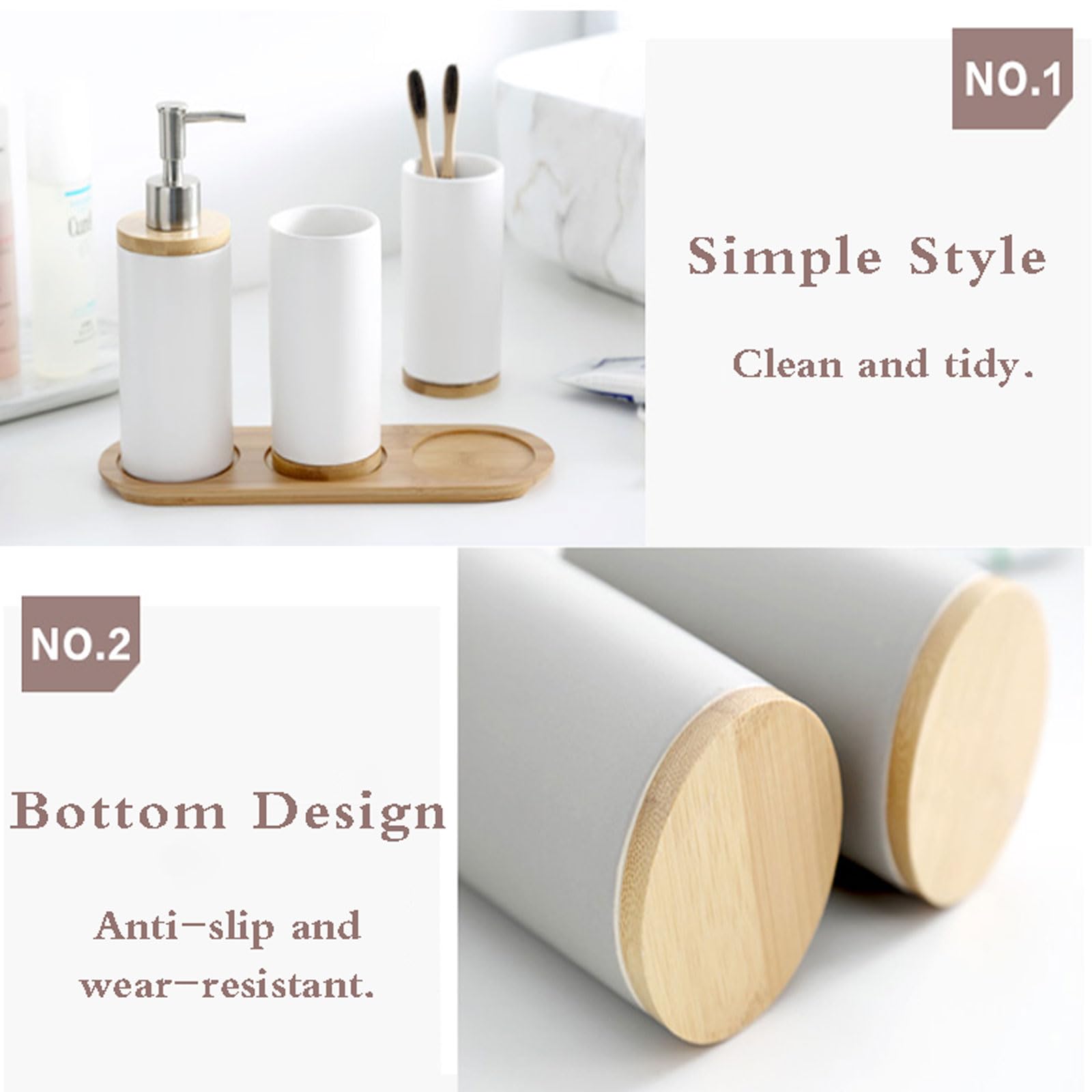 Set Accessori Bagno Ceramica,Set Bagno Accesori Completo,Ceramica Set di Accessori per Il Bagno,Home Set in Ceramica Accessori da Bagno,Kit Accessori da appoggio,per la casa e Il Bagno