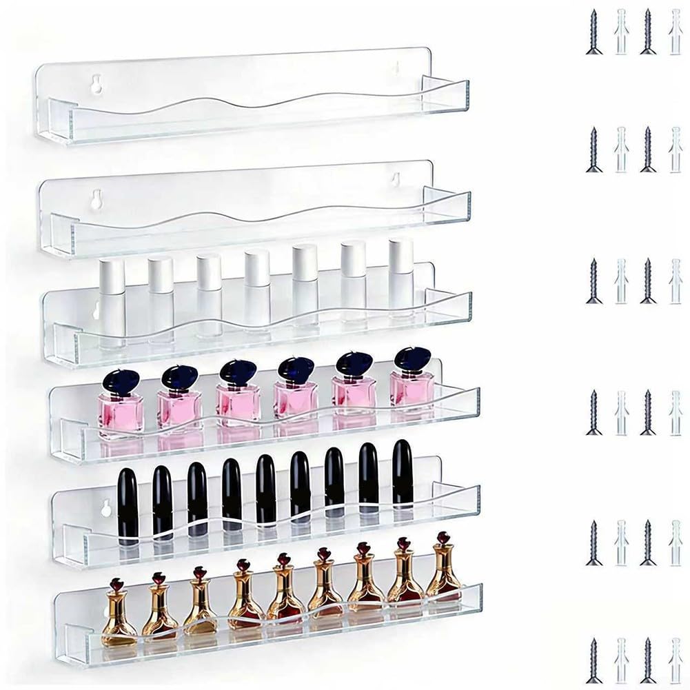 Organiseur mural acrylique vernis à ongles lot de 6 étagères transparentes pour rangement chic