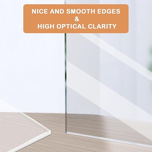 Miniatura 6 de 1 paquete de hojas de plexiglás de 14 de pulgada de grosor, 12 x 16 pulgadas, lámina acrílica fundida transparente para corte láser, manualidades,