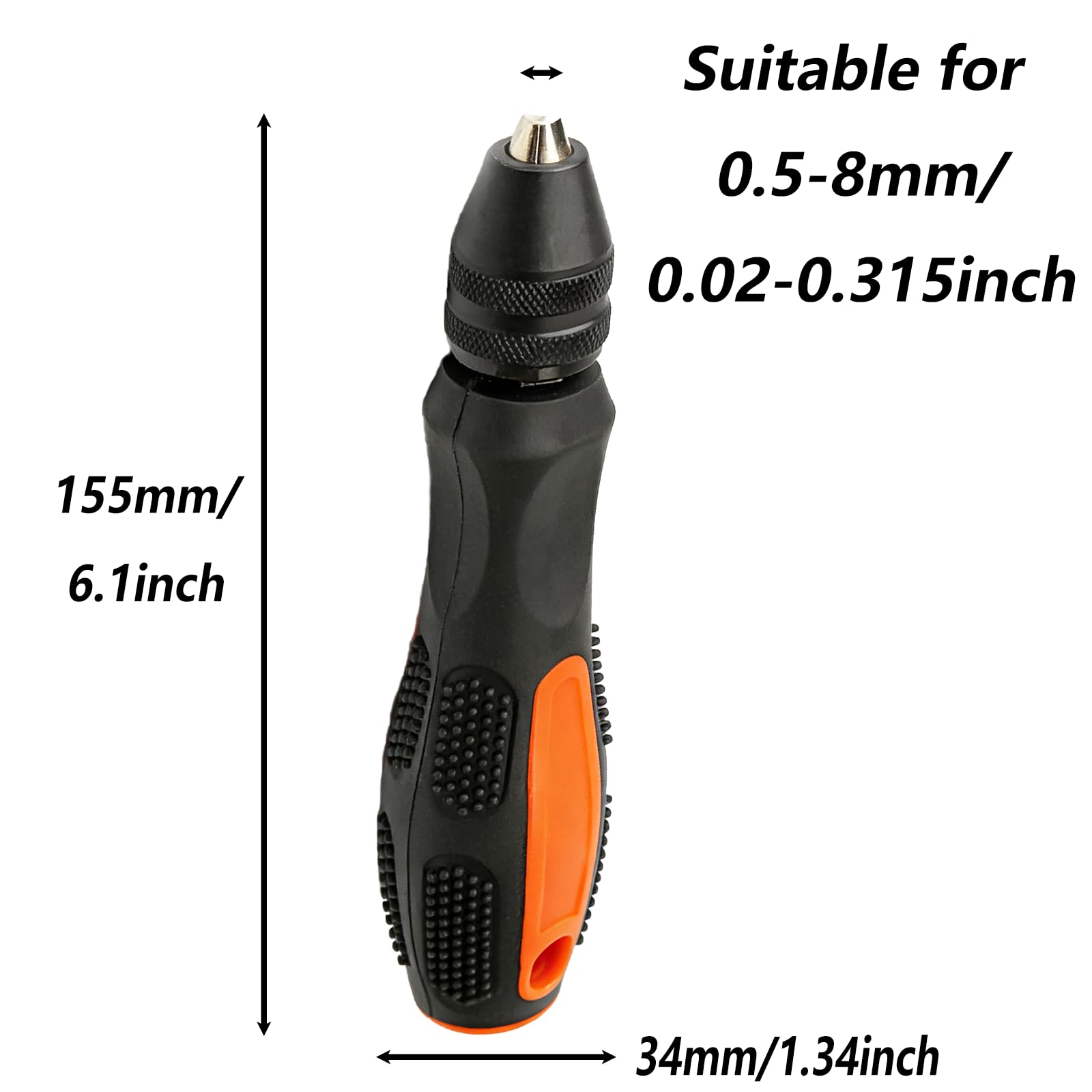 1 Piezas Taladro Manual Mini Taladro Manualidades Convient Aux Forets de 0.5 à 0.8 Mm.Conception Ergonomique,Prise en Main Aisée,Antidérapant,Compact,Facile à Ranger,Haute Précision.