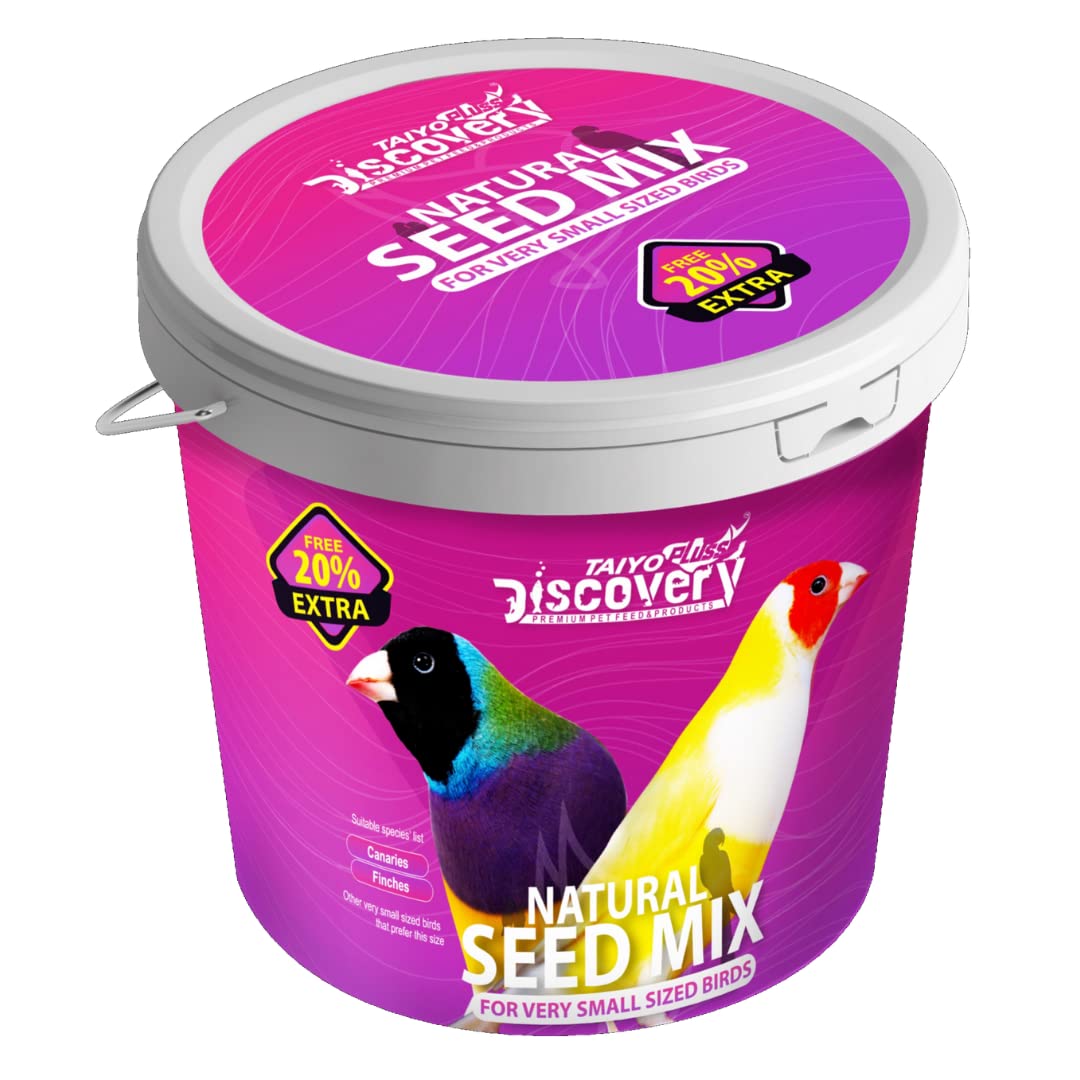Taiyo Pluss Discovery® Natural Seeds Mix - 1.2 kg (1 kg + 200 g Free) | Premium Daily Nutrition Bird Food for Growth and Immunity Support | Suitable for Very Small Birds - Budgies, Canaries & Finches (B09GVH6GSP) Amazon Price History, Amazon Price Tracker