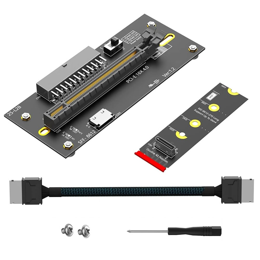 riser M.2 a PCIe 4.0 x16 con alimentazione ATX esterna per