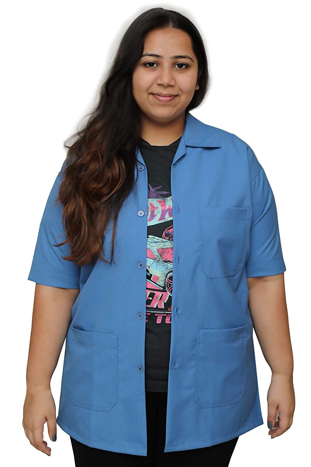 PROLIFE Half Sleeves LAB Coat Nurses Laboratory Technicians Medical Students Pharmacists (36, Ocean Blue) (B091FW5K2Q) Amazon Price History, Amazon Price Tracker