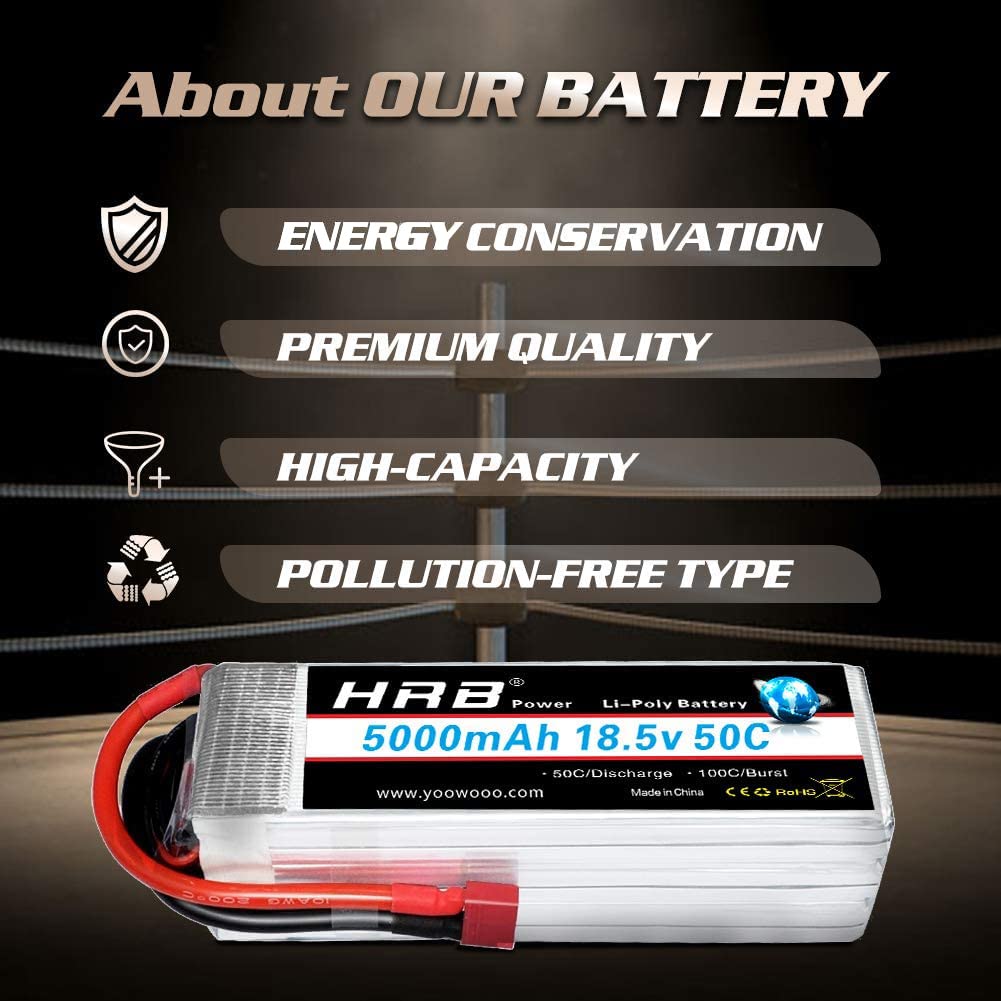 HRB Lipo akumulator 5S 5000 mAh 18,5 V 50C do samochodu RC ciężarówki RC Truggy RC samolotu RC Dron DIY Hobby (Dean T) LIPO AKKU