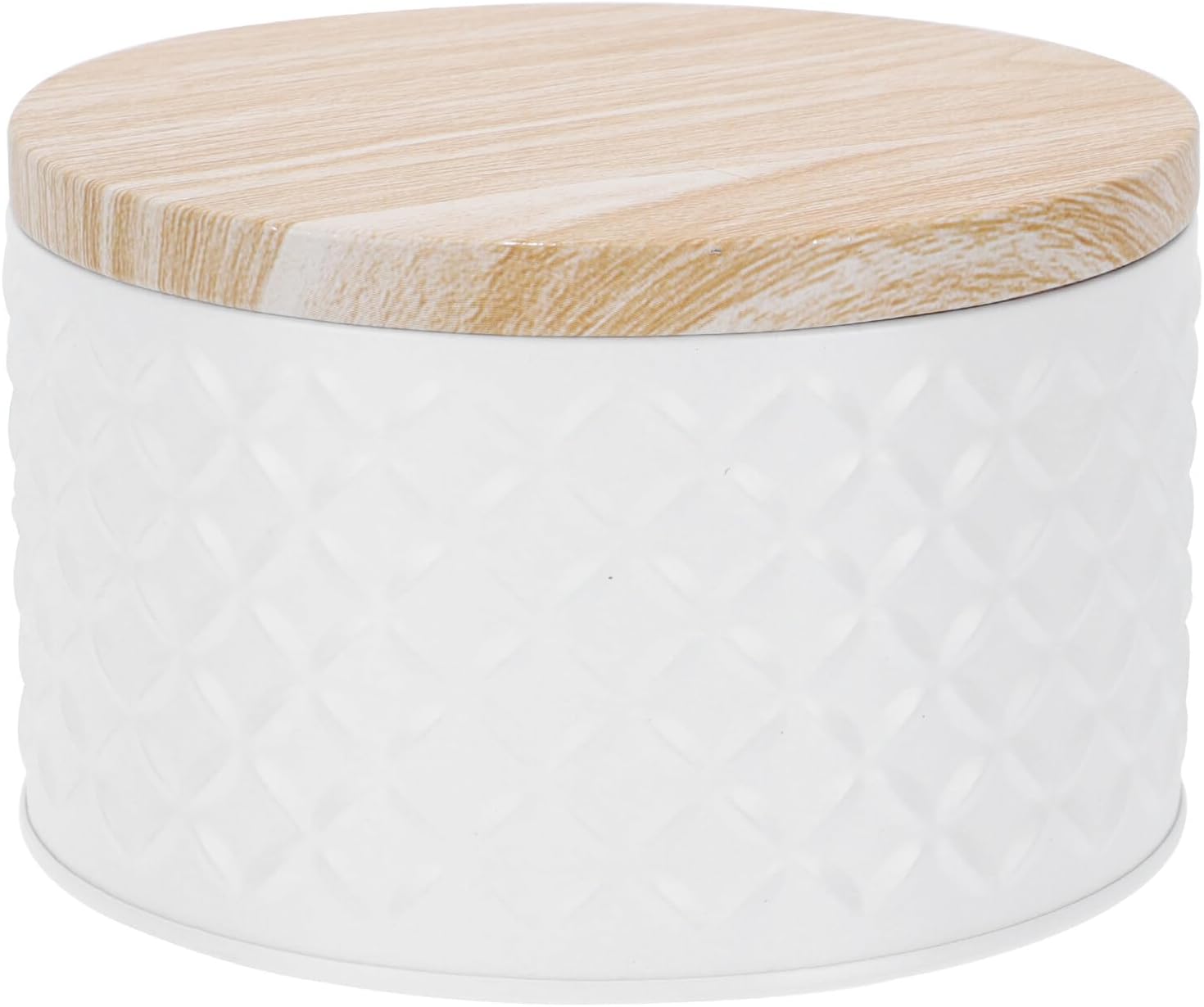 SEWACC Tinplate Cake Box Portable Dessert Container with Wooden Lid