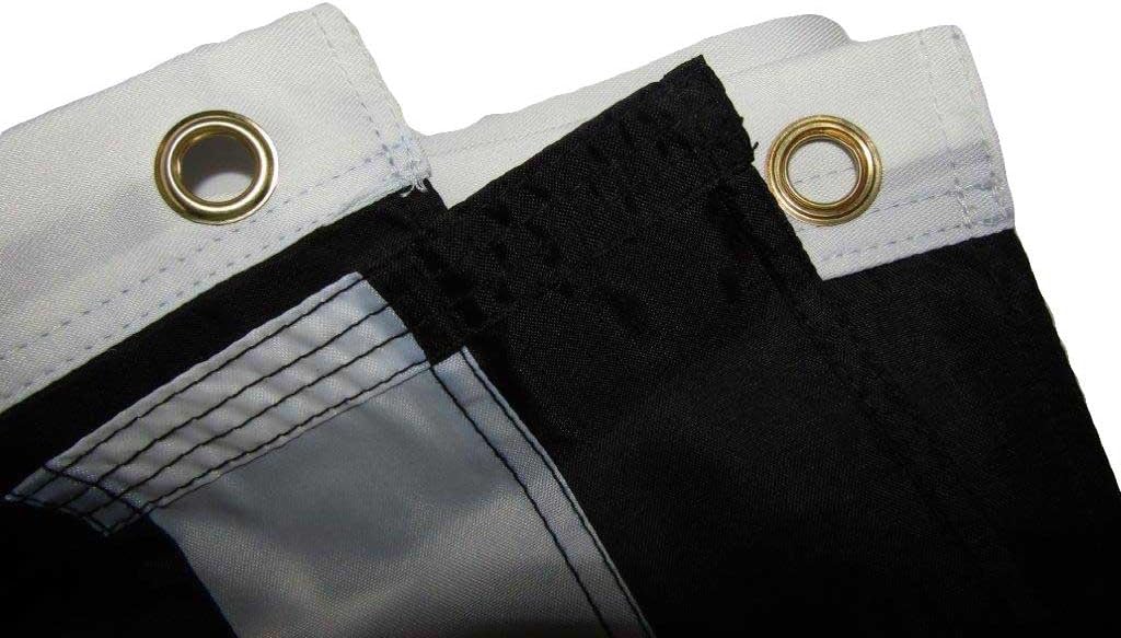 3x5 USA American Thin Grey Line Sewn Stripes Embroidered Stars Flag 3 x 5 3'x5' Brass Grommets Premium Nylon Fade Resistant Fabric