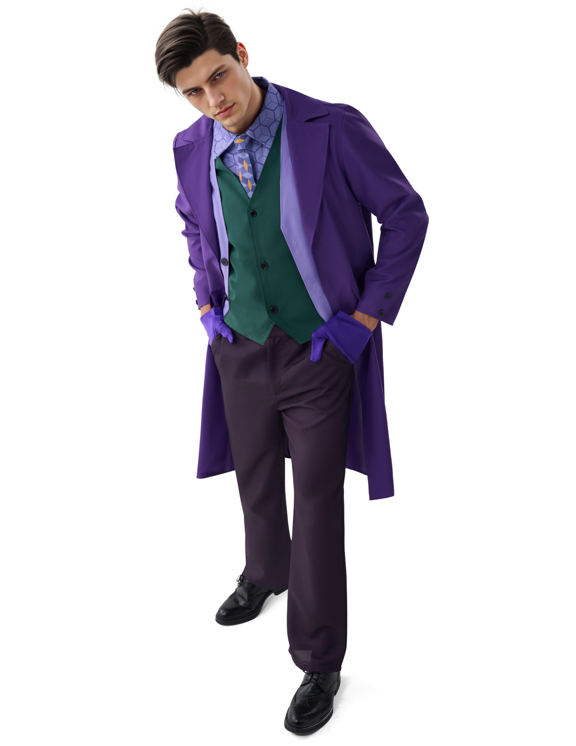 Spooktacular Creations Comic-Bösewicht-Kostüm für Herren, lila, für Erwachsene, Bösewicht-Halloween-Kostüm für Cosplay-Partys