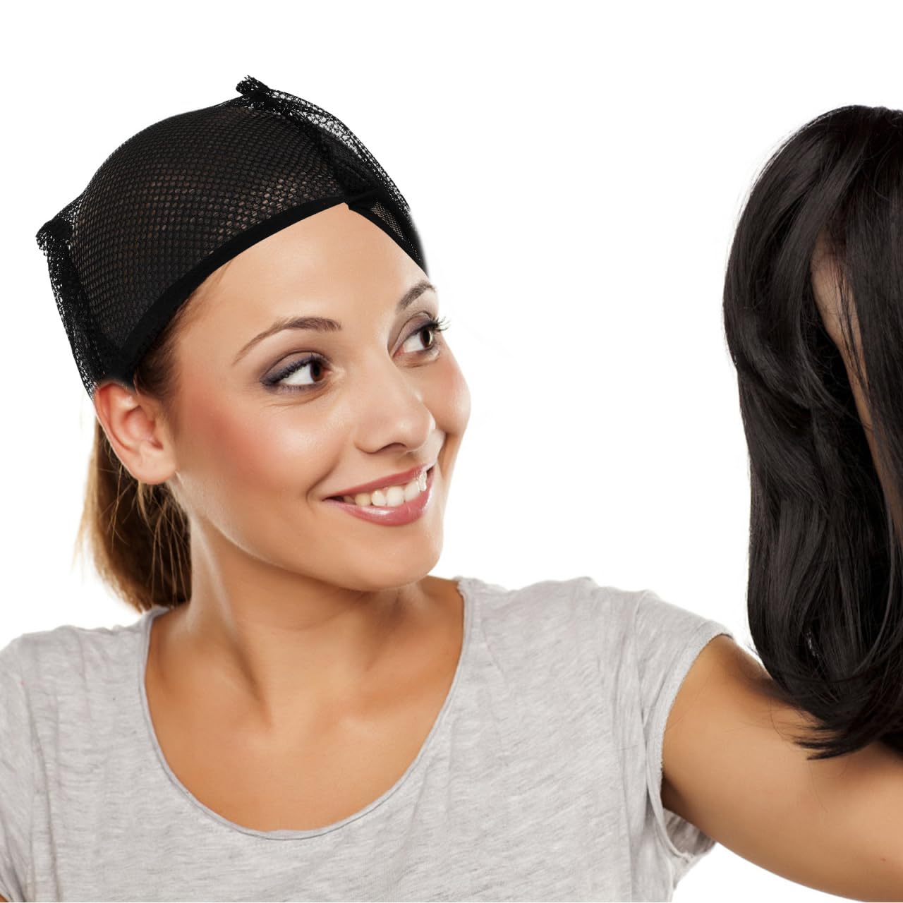 Wig Cap, 3 Pcs Black Mesh Wig Net Cap, Crochet Wig Cap Black Stocking Caps Stretchy Wig Caps Lace Front Wig Stocking Caps Stocking Wig Caps Wigs Mesh for Women, Men, Cosplay
