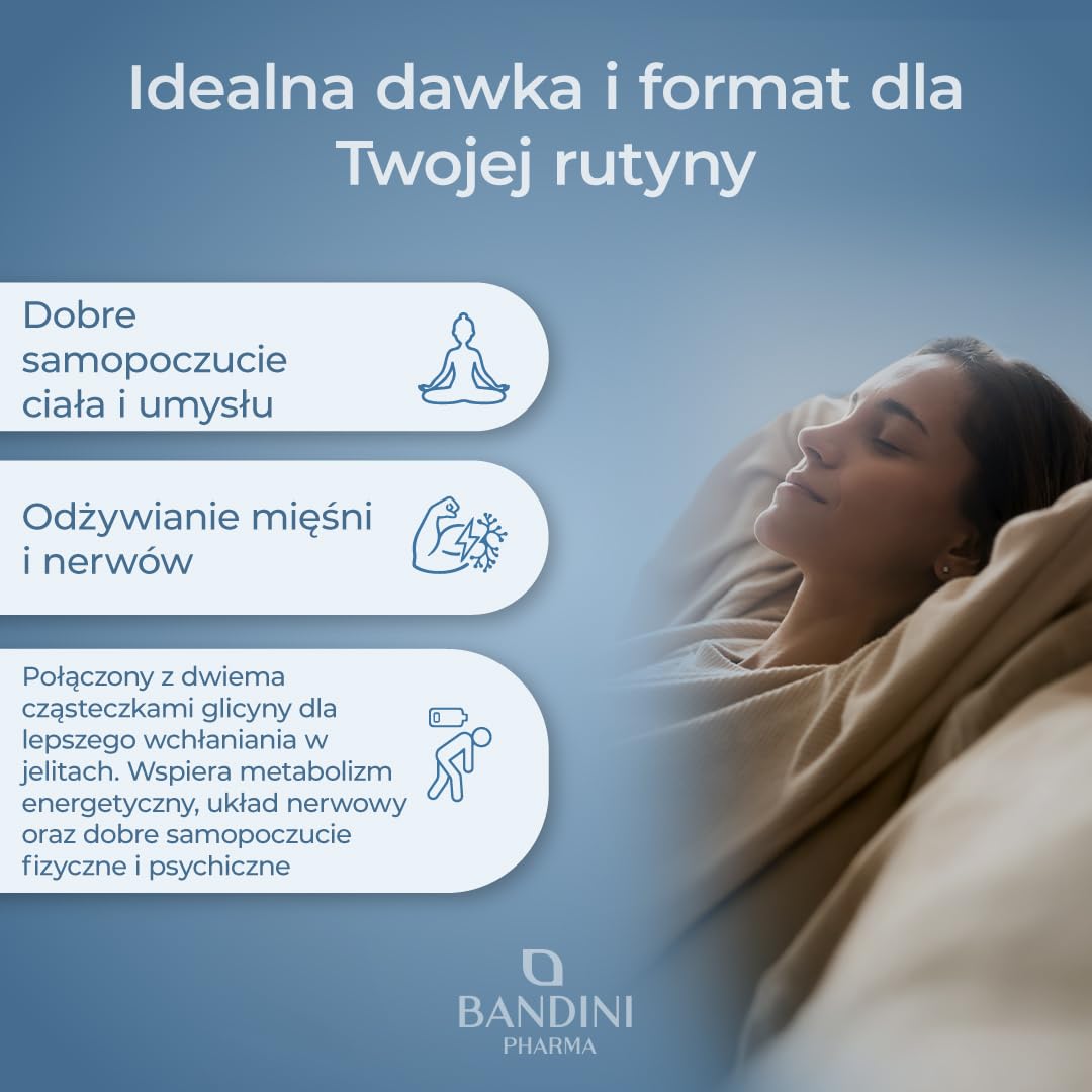 Bandini® Bisglicynian magnezu 350mg | 180 Kapsułek z witaminami B1, B6, B12 | 2-miesięczny zapas | Glicynian magnezu wysoka jakość i biodostępność | Suplement mięśniowy, układ nerwowy, stres, kości | Chelat na dawkę wzbogacony witaminą B1, B6, B12, przeci