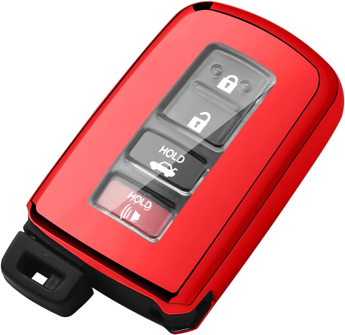 Tukellen for Toyota Key Fob Cover,Special Soft TPU Key Case Protector Shell Compatible with Tundra Tacoma Sequoia 4Runner Highlander RAV4 Camry Corolla Avalon-Red