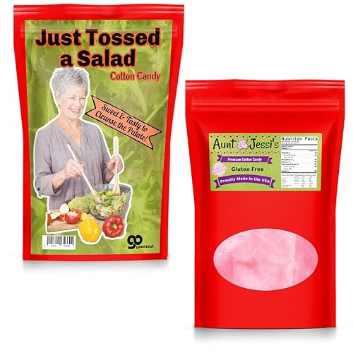 Miniatura 8 de JUST TOSSED A SALAD - Caramelo de algodón gourmet - 1 onza - Sabor a fresa - Sin gluten - Fabricado en los Estados Unidos - Novedoso artículo de
