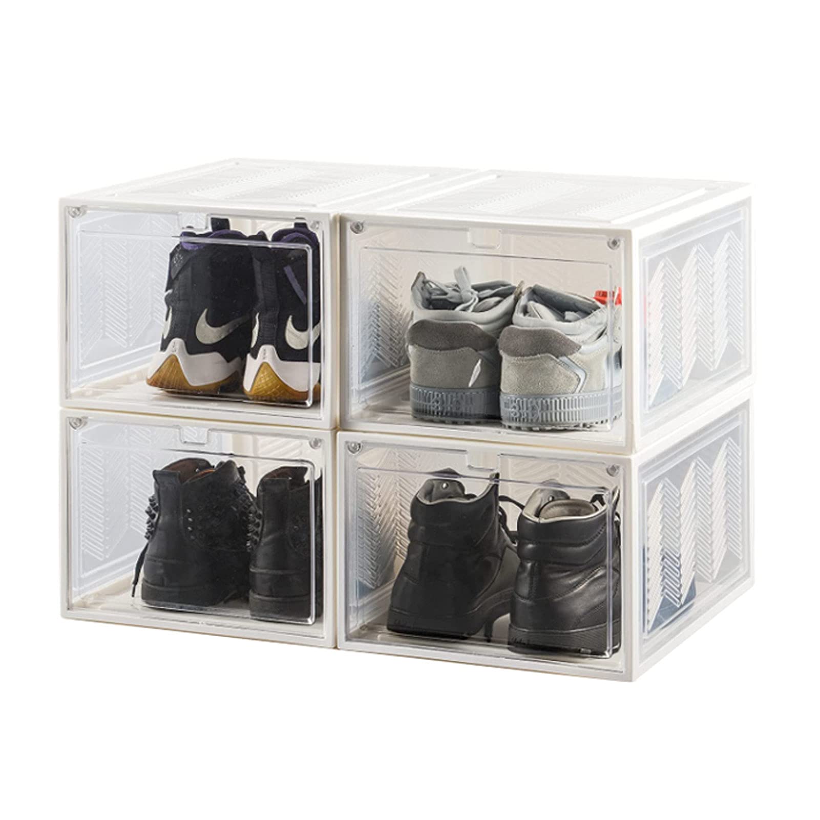 Buy 4PCS Shoe Storage Boxes Shoe Organizer for Closet, Closet Organizer