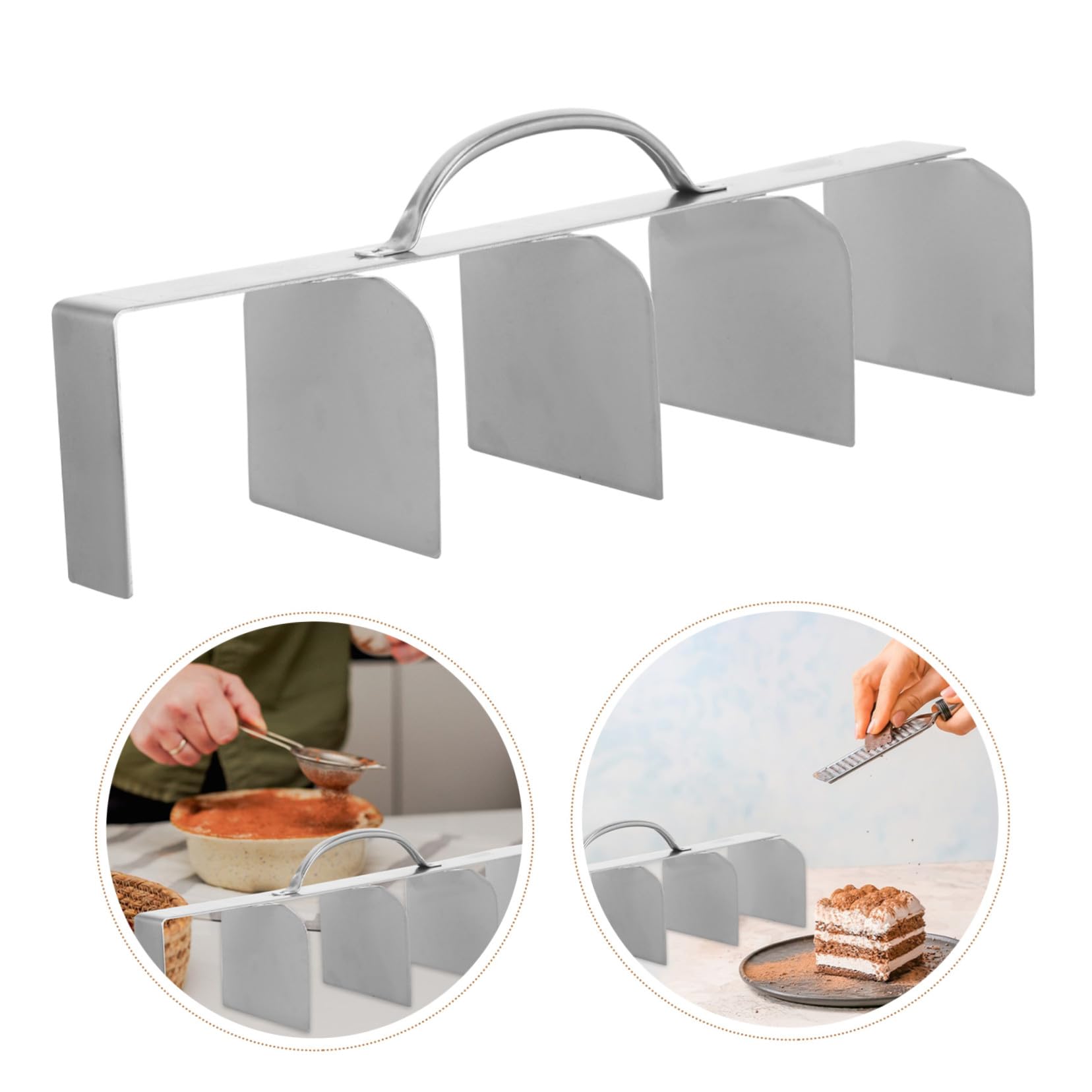 Coupe-gâteau Tiramisu 40×9,5 Cm Acier Inoxydable Découpeuse Professionnelle 5 Parts Uniformes pour Pâtissiers Restaurants et Événements