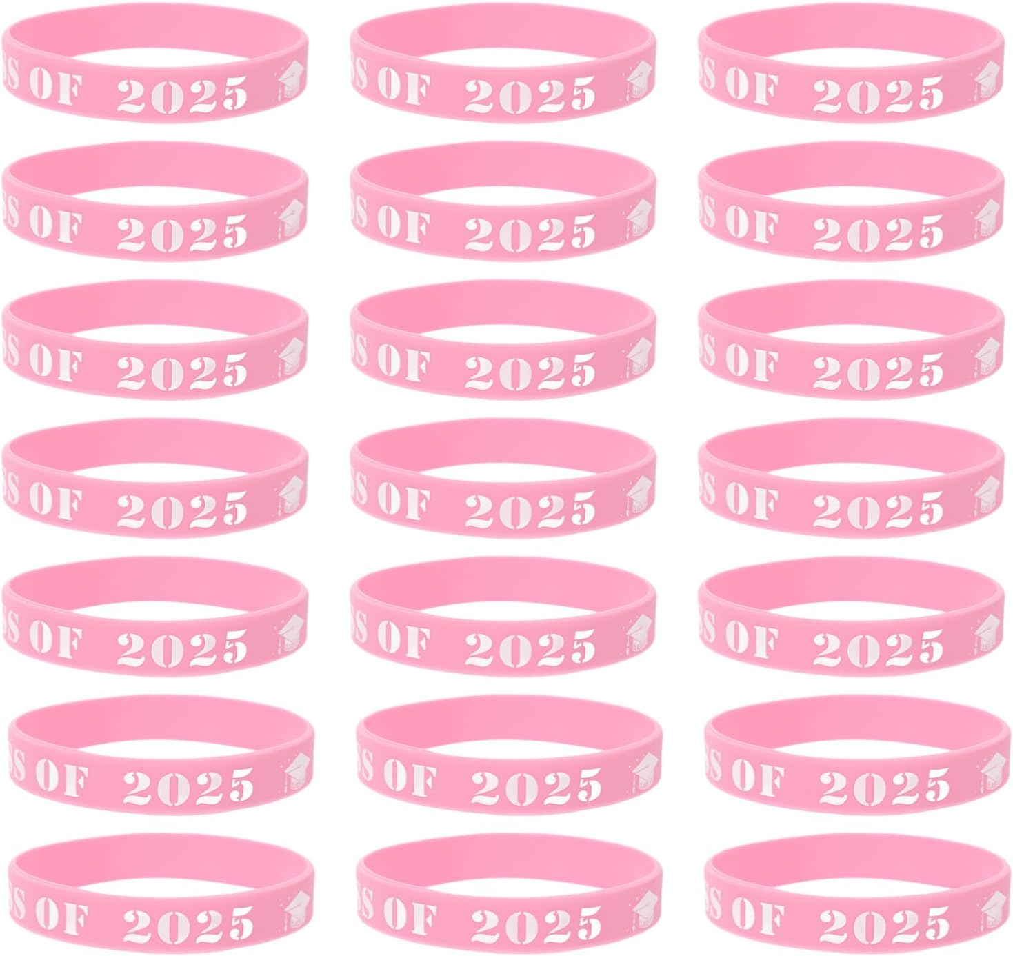 Tofficu 25pcs Graduation Wristbands Silicone for Class of Decorative Accessories for Parties and School Events Cherished Souvenirs for Students and Guests