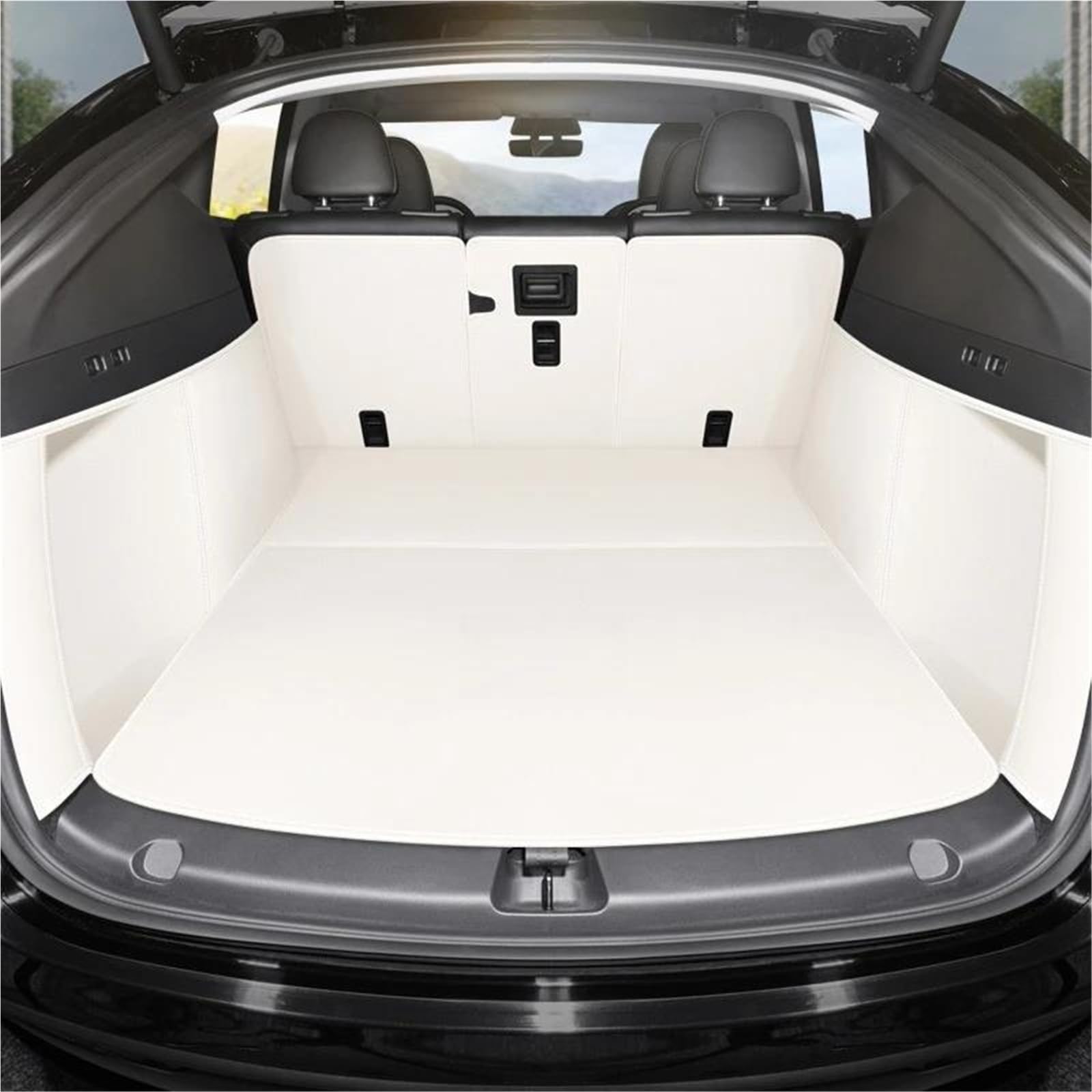 Vasca Custodia Per Baule Per Tesla Per Il Modello S 2014-2020 Copertura Completa Tappetini Bagagliaio Di Un'auto Personalizzati Cargo Vassoio Fodere Protector Pad(White,2014)