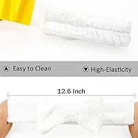 Vista 5 de Ondder Diadema de spa para lavar la cara, paquete de 8 diademas blancas para el cuidado de la piel para mujeres y niñas, de tela de rizo, lindas
