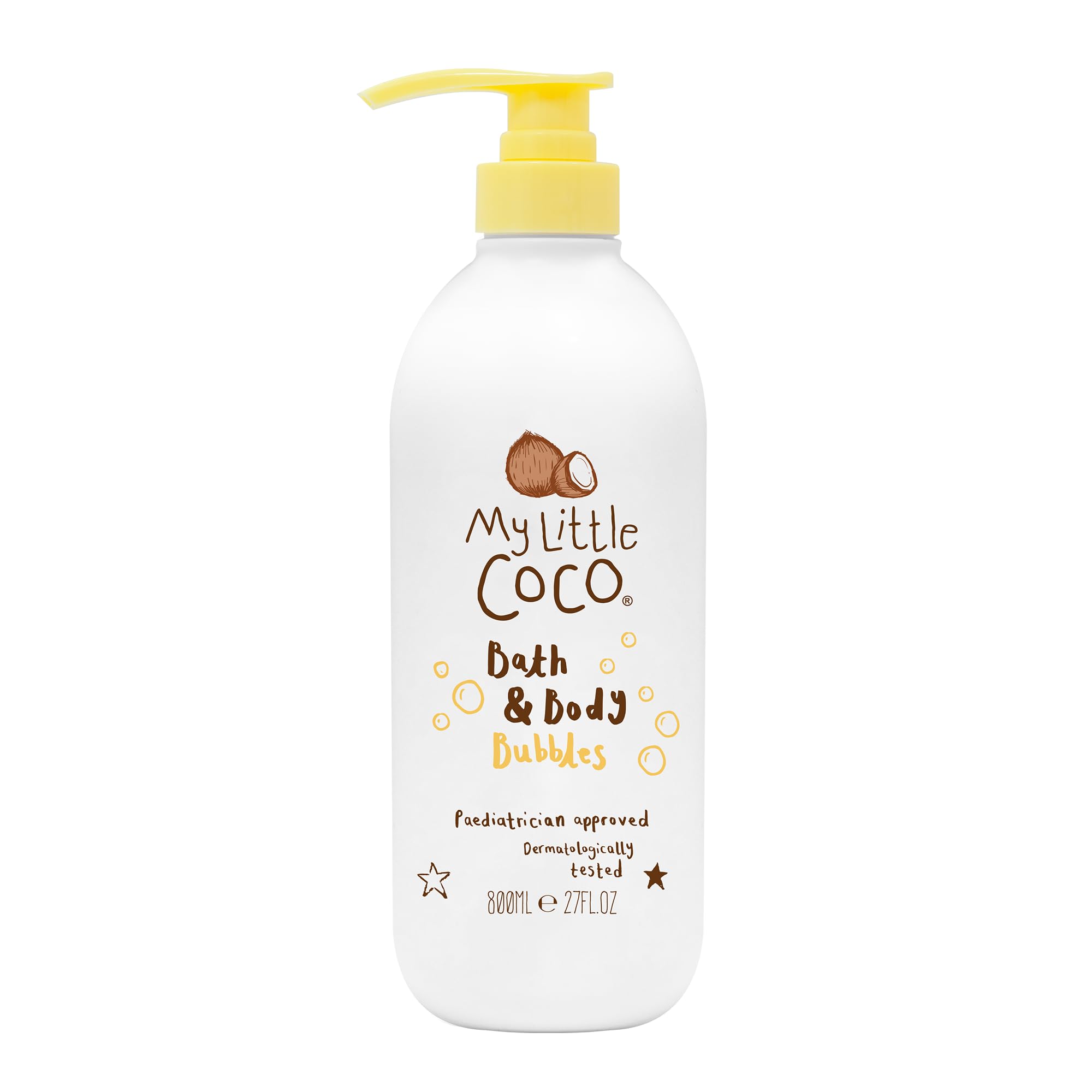 My Little Coco Coconut Bath & Body Bubbles for Baby & Kids, 800ml, White, 800 ml (Pack of 1)