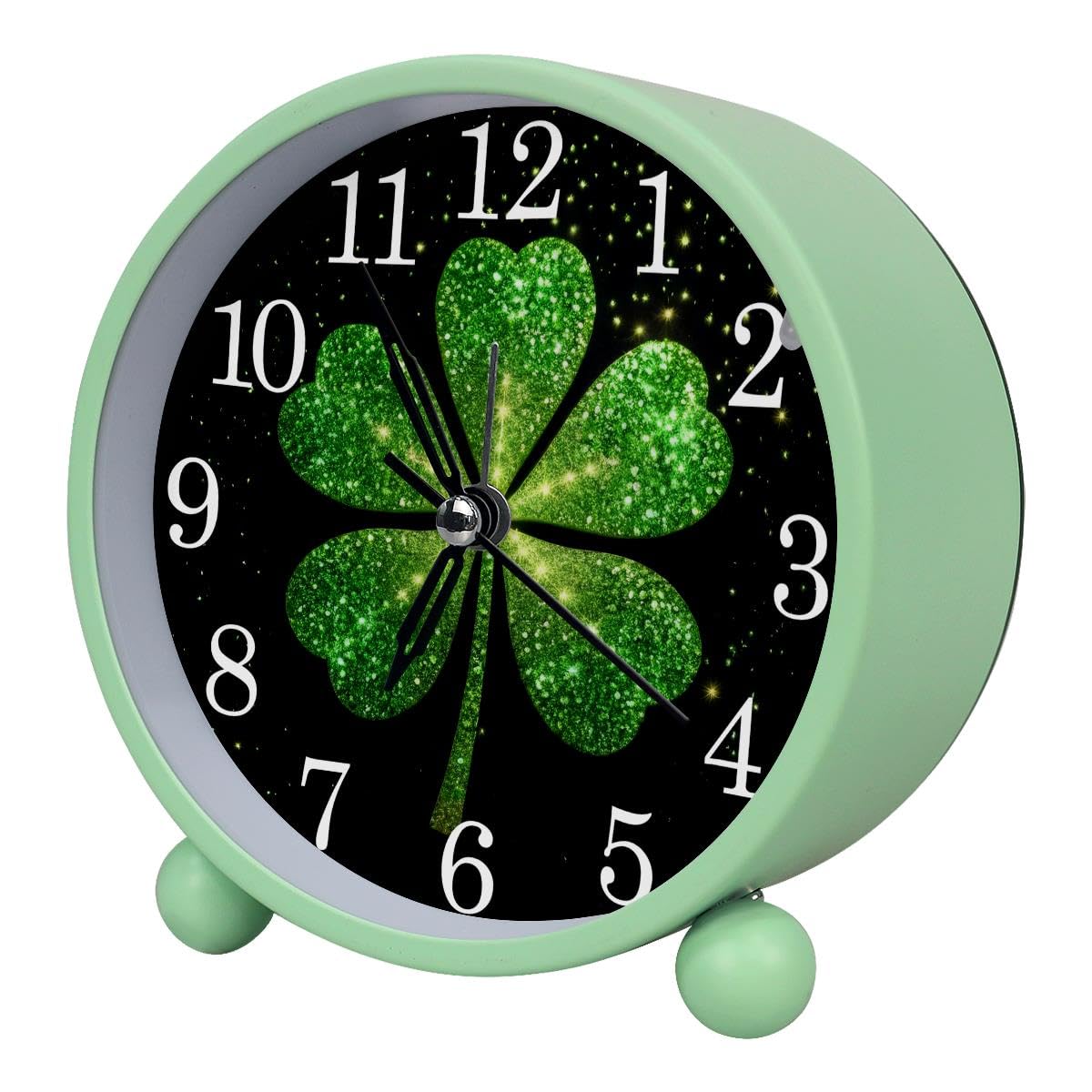 Luoweisi Alarm Clock Clovers, Silent Non-Ticking with Night Light