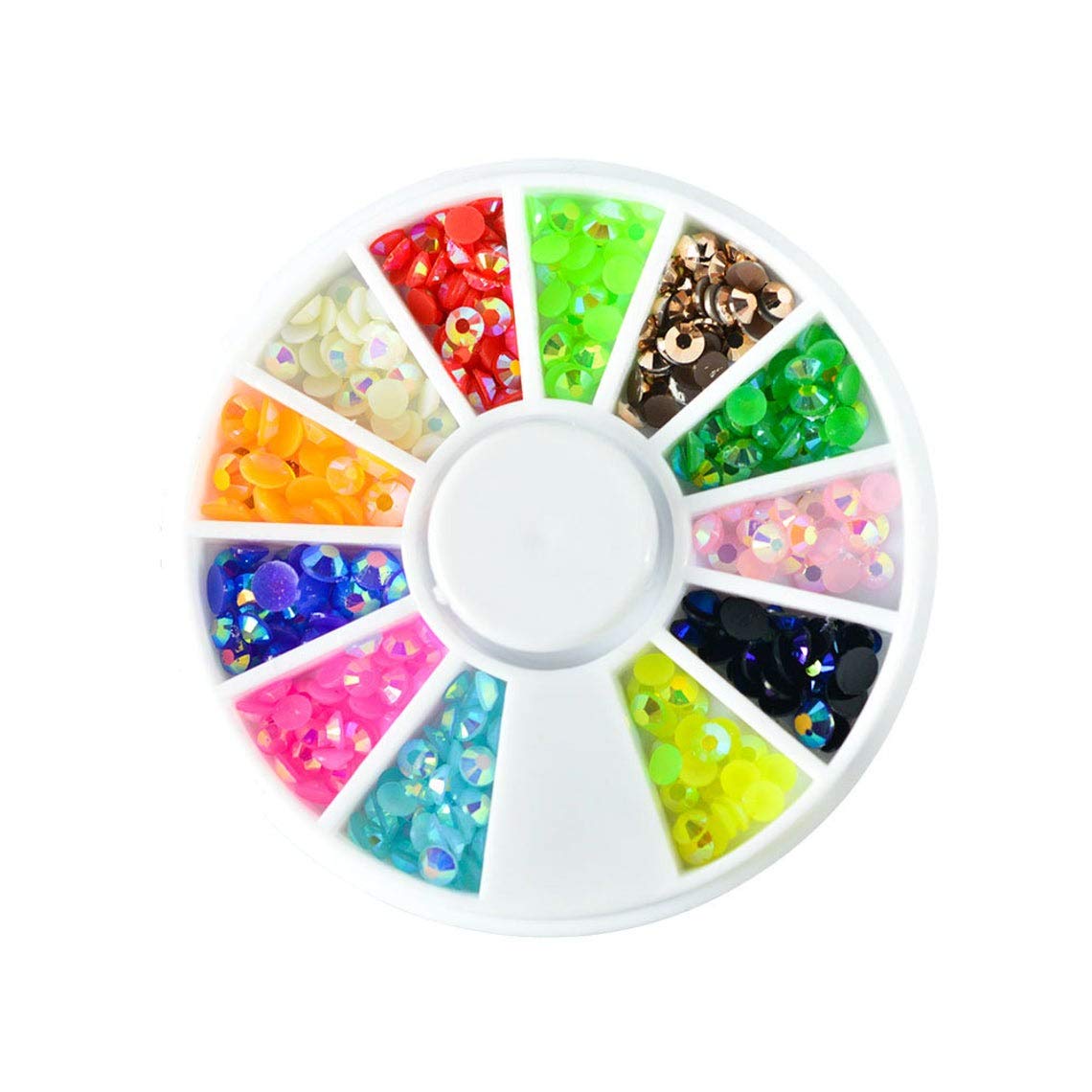 Western World Nail art Flat Back Neon Beads Wheel Multicolor