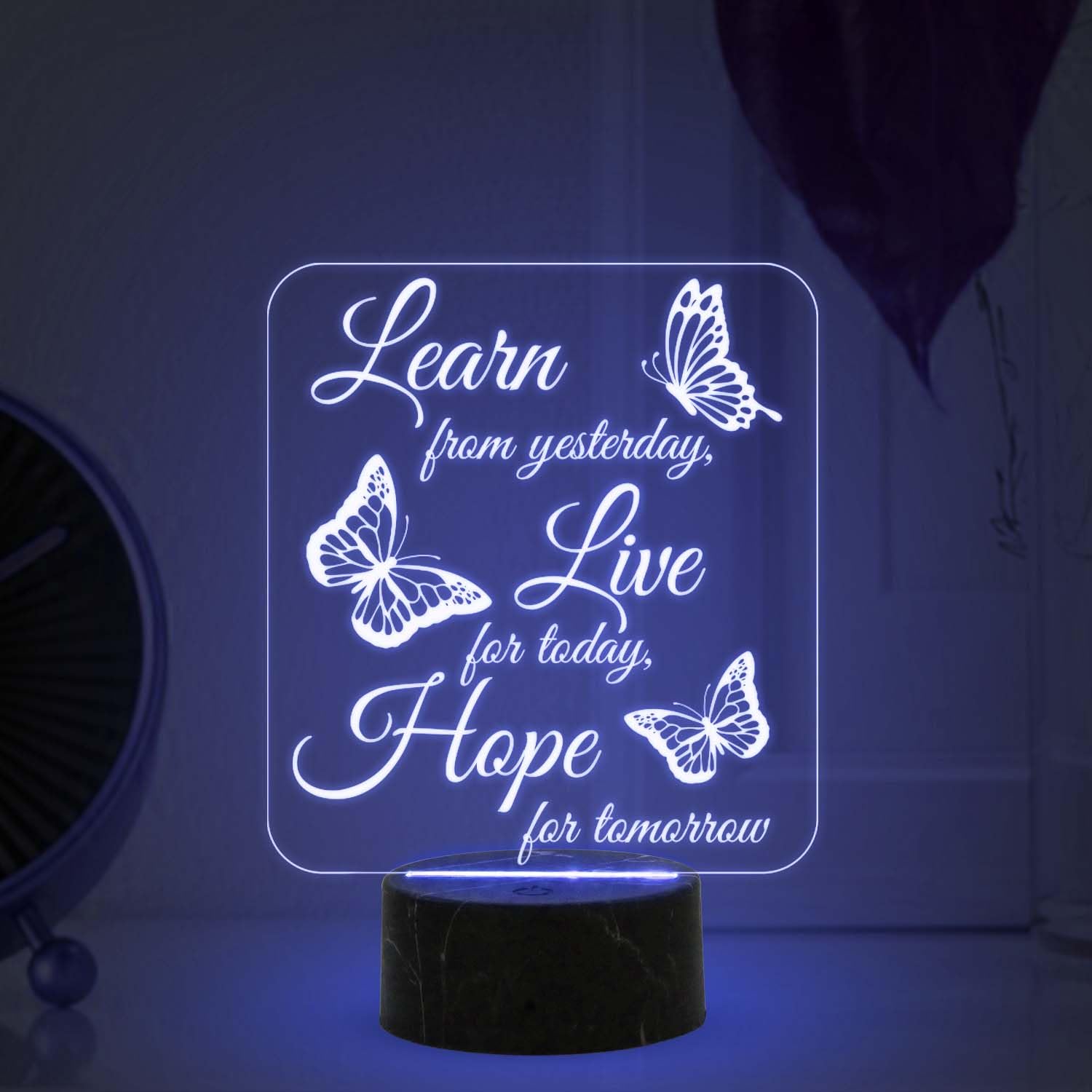 Gift Me Bazar Motivational Desk Table Lamp with Automatic Color Changing Light & On/Off Touch Button | USB Powered | Inspirational Night Lamp | Gift for Student | Bedside Table Lamp (Design 2)-image-38
