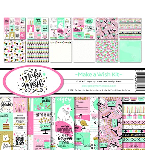 Reminisce Collection Kit 12"X12" Make A Wish pour album anniversaire