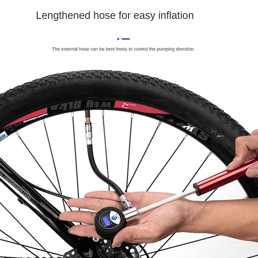 Przenośna mini pompka rowerowa z manometrem 120 PSI do opon rowerowych mała pompka, zestaw naprawczy pasuje do zaworu AV/FV do rowerów szosowych, górskich, koszykówki