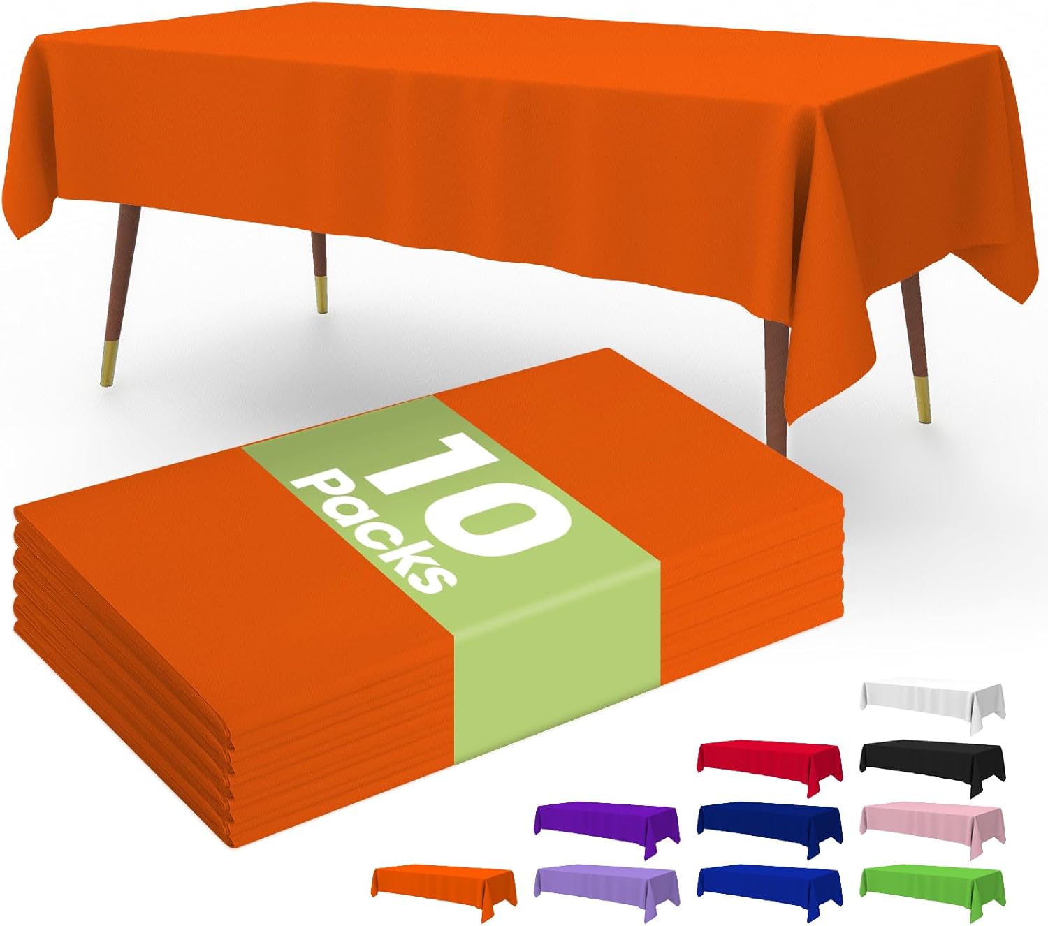 Pureegg Premium Disposable Table Cloth 10 Pack, 54 x 108