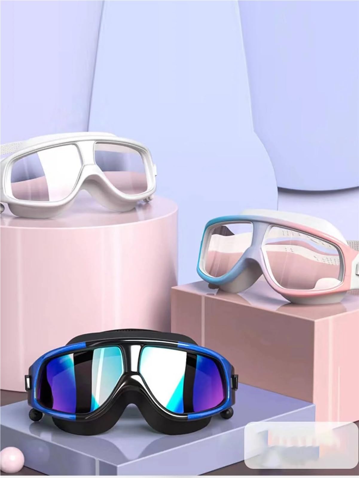 Gafas de natación HD impermeables antivaho Para Deportes | Gorro de natación de silicona, equipo deportivo de carreras de agua for hombres y mujeres
