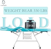 Vista 4 de Silla facial, silla de tatuaje de 73 pulgadas para cliente, mesa de masaje ajustable de 3 secciones con taburete, camas de belleza multiusos