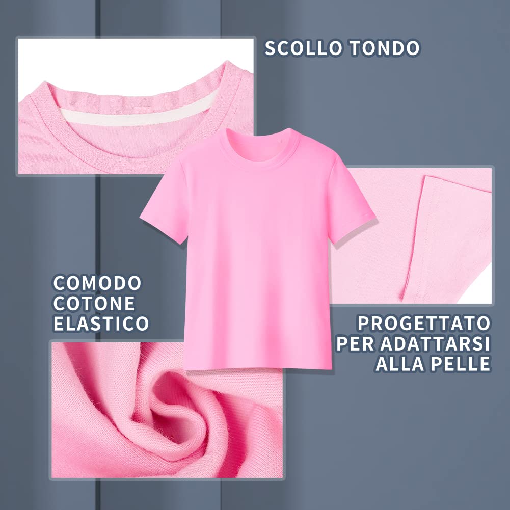 JULGIRL T-Shirt Maglietta a Naniche Corte in Cotone per Ragazze Maglietta per Mambini Morbida Tee Scollo Rotondo