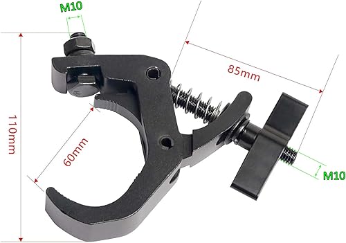 Vista 66 de Lighting Truss - Abrazaderas de acoplador giratorio para luces, abrazadera O de doble cabezal de liberación rápida, abrazadera de tubo giratorio
