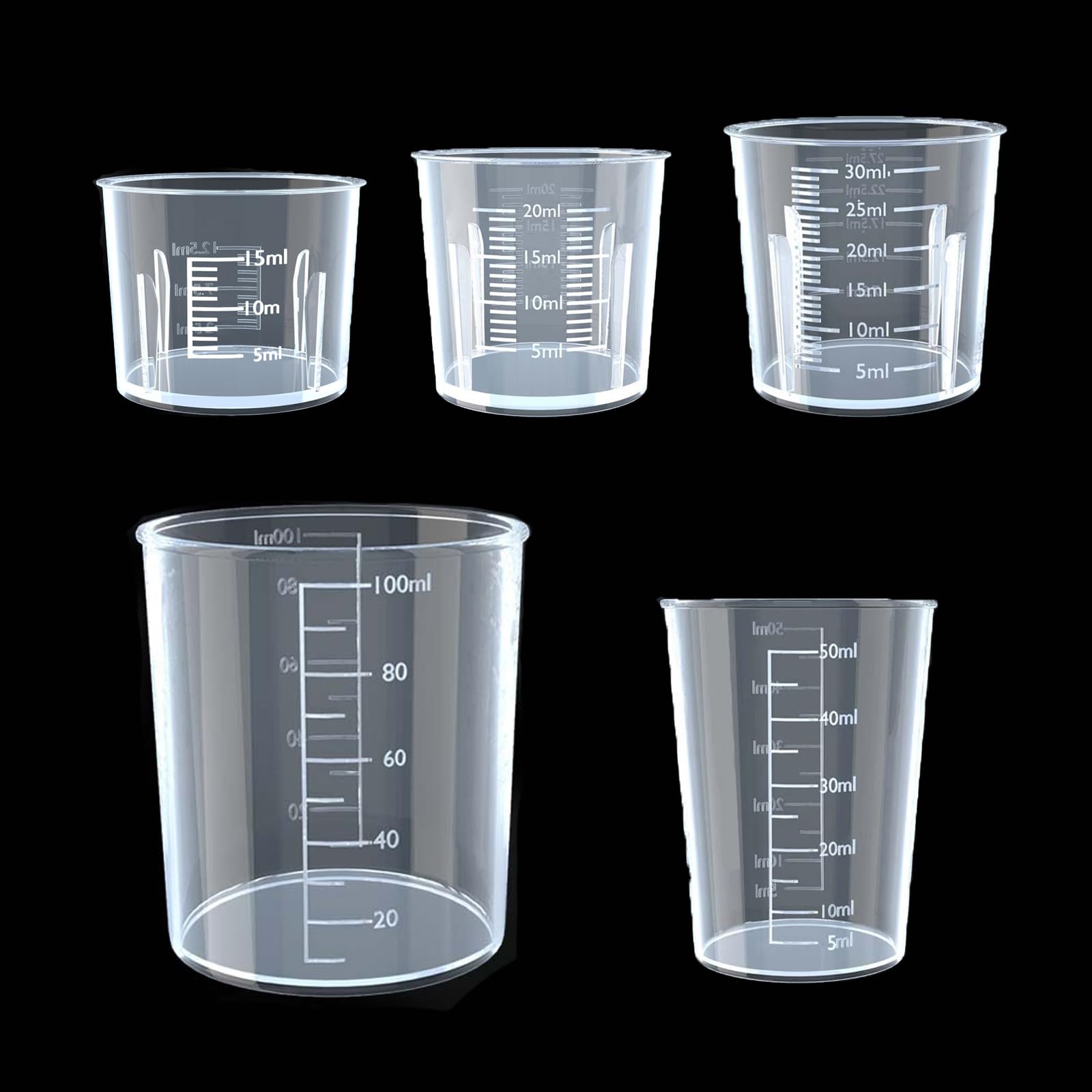 Plastic Measuring Cups 10 Pcs Transparent Scale Cups